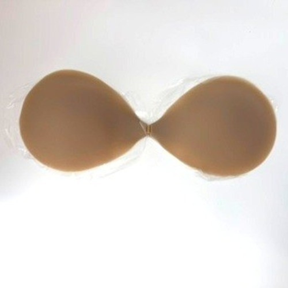 BOOMBA Invisibra Beige Size F Ultra-Thin Silicone Adhesive Strapless Backless